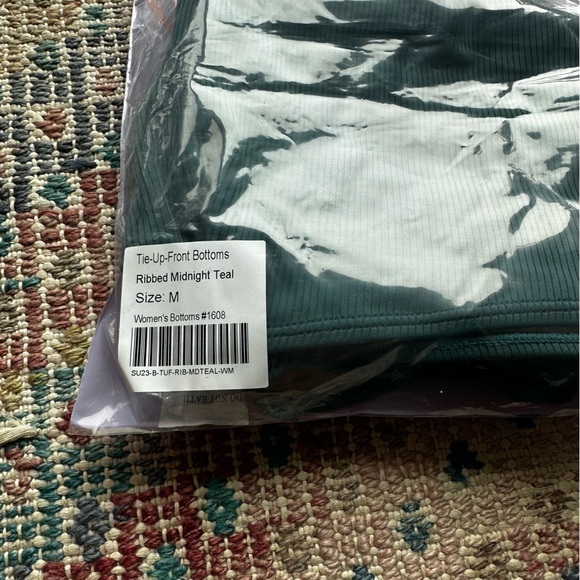 NWT Kortni Jeane Tie-Up-Front Bottoms | Ribbed Midnight Teal medium - Picture 7 of 7